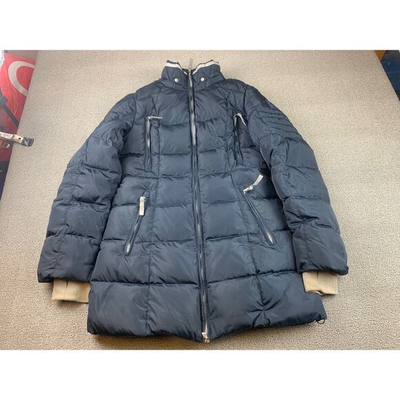 Snowimage Women's Small‎ Navy Blue Belted Puffer Winter Coat - Picture 14 of 14
